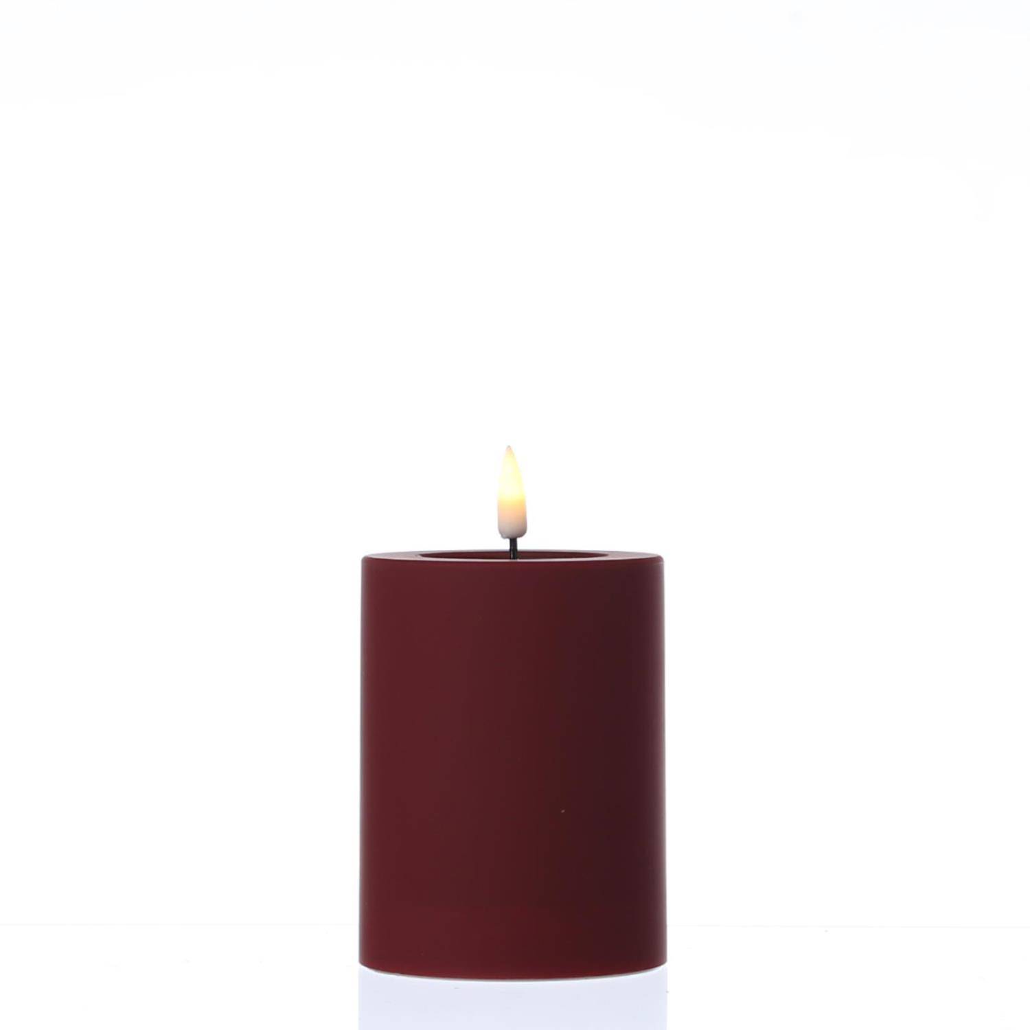 LED Kerze MIA Deluxe Homeart outdoor 3D Flamme flackernd H:10cm D:7,5cm rot