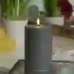 LED Kerze Deluxe Echtwachs 3D Flamme Wachsspiegel flackernd H: 15cm D: 10cm grau LED Kerze Deluxe Echtwachs 3D Flamme Wachsspiegel flackernd H: 15cm D: 10cm grau