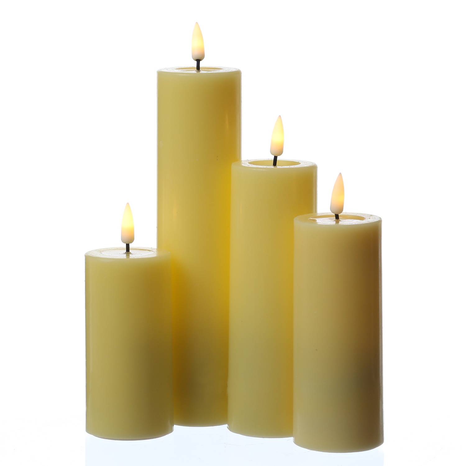 LED Kerze Mia Deluxe Homeart Echtwachs flackernde Flamme H: 20cm D: 5cm gelb