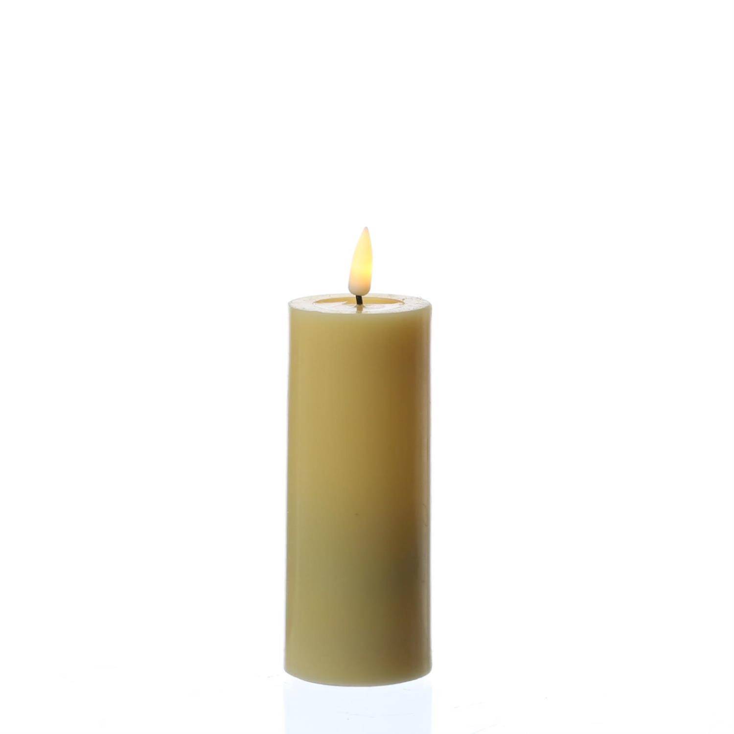 LED Kerze Mia Deluxe Homeart Echtwachs flackernde Flamme H: 12,5cm D: 5cm gelb