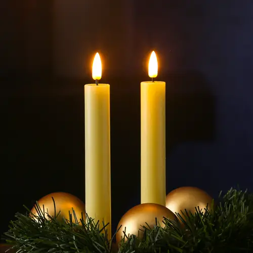 LED Stabkerzen Mia Deluxe Homeart Tafelkerzen Echtwachs 3D Flamme 15cm gelb 2Stk LED Stabkerzen Mia Deluxe Homeart Tafelkerzen Echtwachs 3D Flamme 15cm gelb 2Stk