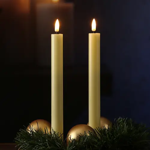 LED Stabkerzen Mia Deluxe Homeart Tafelkerzen Echtwachs 3D Flamme 24cm gelb 2Stk LED Stabkerzen Mia Deluxe Homeart Tafelkerzen Echtwachs 3D Flamme 24cm gelb 2Stk