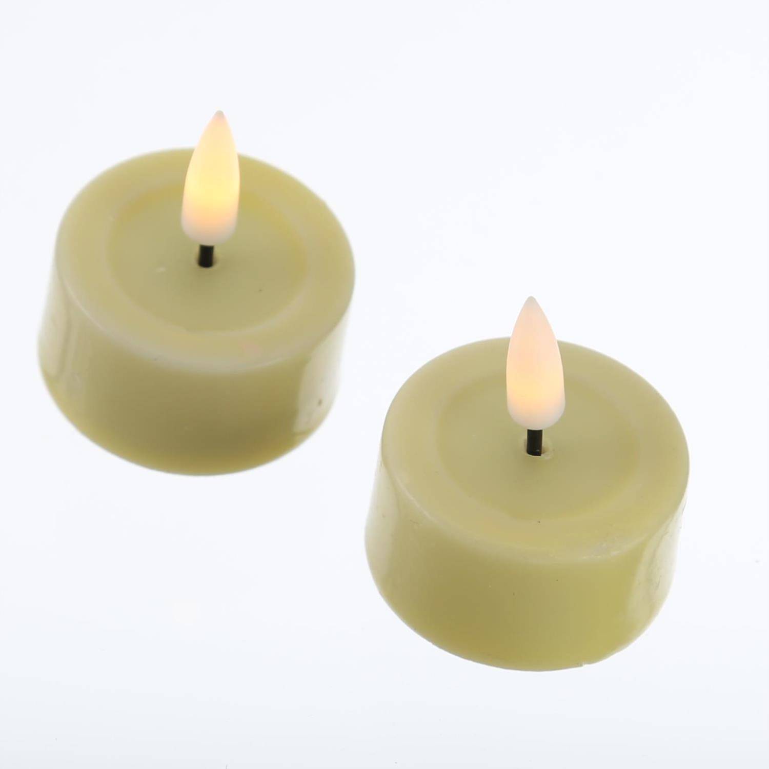 LED Teelichter Mia Deluxe Homeart flackernd mit Batterien D: 4,1cm gelb 2 Stück