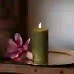 LED Kerze Deluxe Homeart Echtwachs flackernde Flamme H: 15cm D: 7,5cm olivgrün LED Kerze Deluxe Homeart Echtwachs flackernde Flamme H: 15cm D: 7,5cm olivgrün