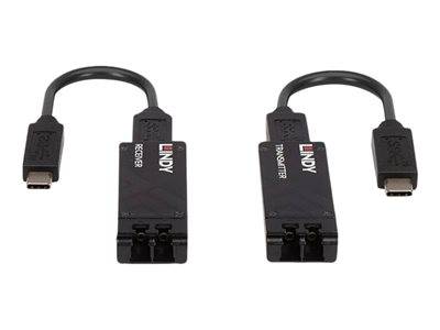 LINDY 100m Fibre Optic USB 3.2 Typ C Extender Multimedia-Technik Displayport-Kabel