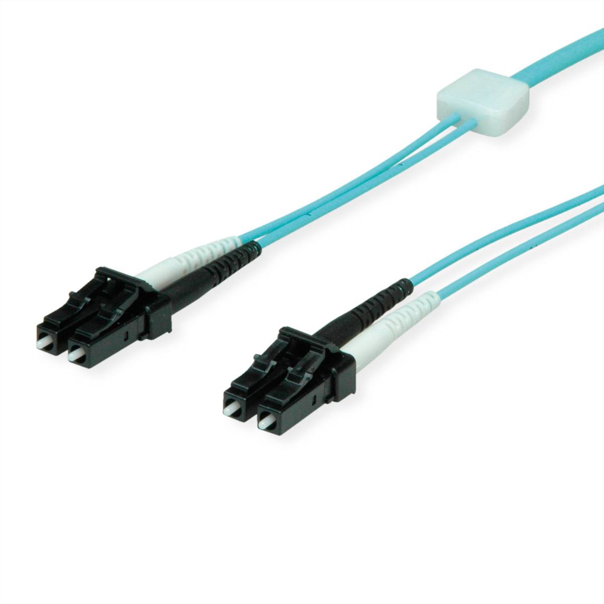 EasyLan LWL-LED-Patchkabel duplex 50/125µm OM3, LC/LC, türkis, 5 m Fiber Optic Kabel OM3