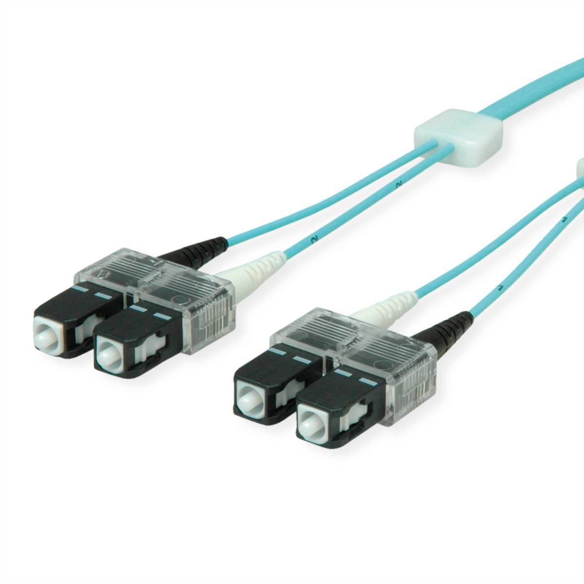 EasyLan LWL-LED-Patchkabel duplex 50/125µm OM3, SC/SC, türkis, 3 m Fiber Optic Kabel OM3