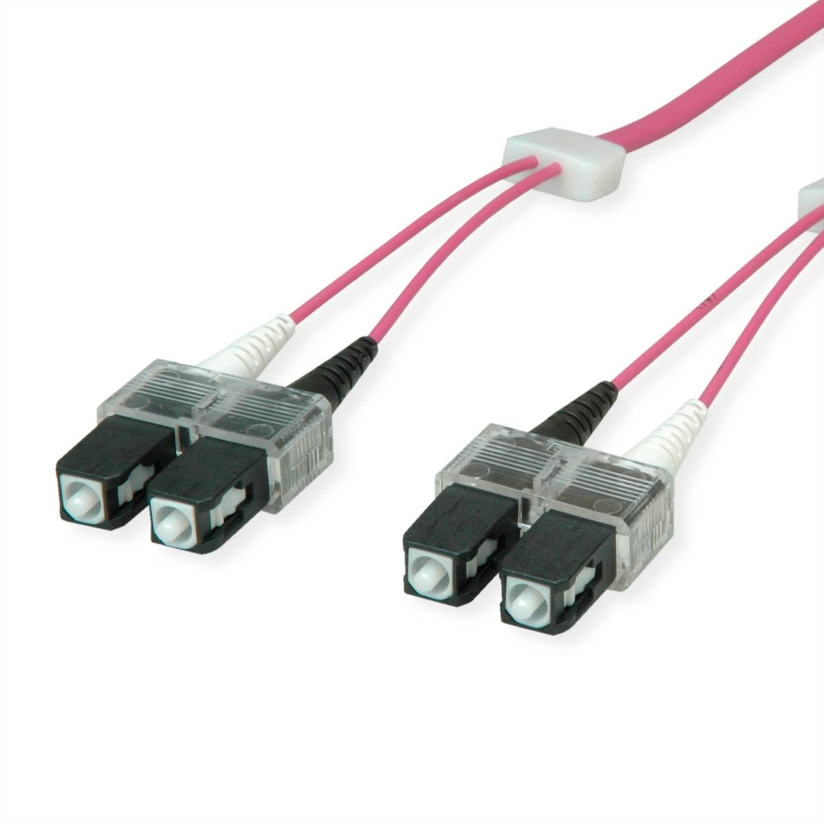 EasyLan LWL-LED-Patchkabel duplex 50/125µm OM4, SC/SC, violett, 2 m Fiber Optic Kabel OM4