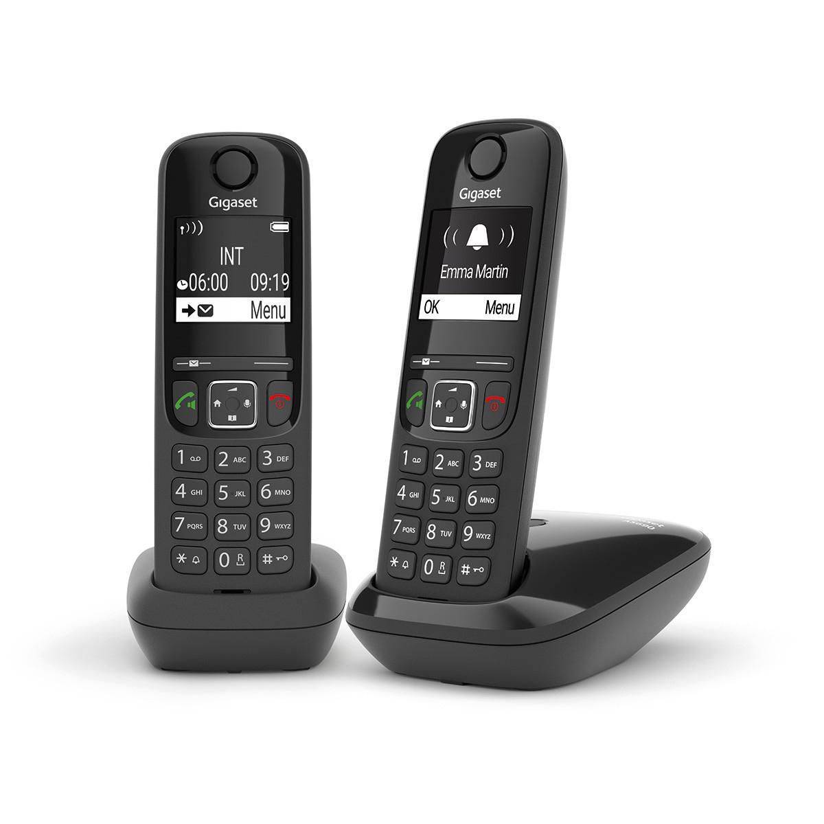 Gigaset AS690 Duo schwarz int. Multimedia-Technik Telefone