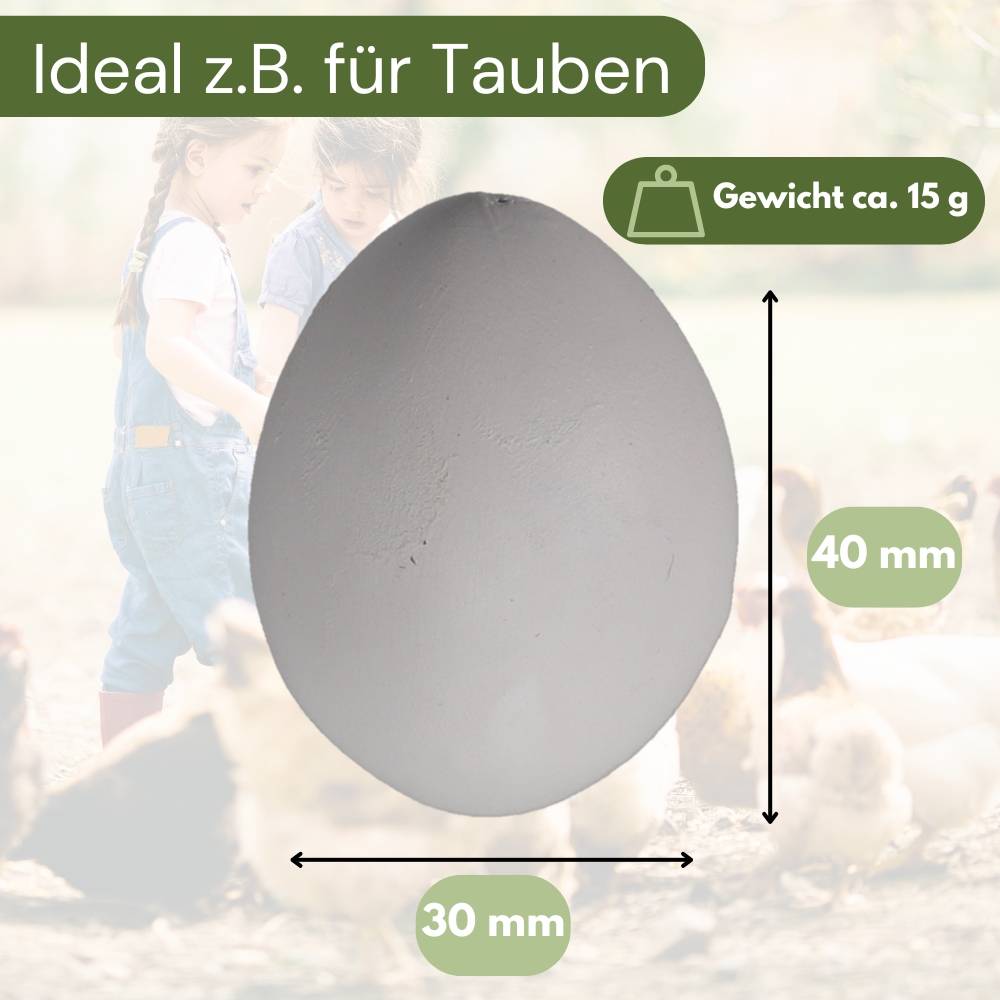 6x Legeeier Kunsteier Nesteier für Hühner Gipseier für Tauben Bruteier Künstliche Eier Taubeneier 15gr 40x30 mm