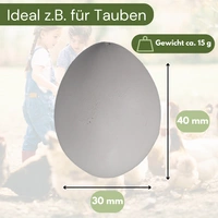 6x Legeeier Kunsteier Nesteier für Hühner Gipseier für Tauben Bruteier Künstliche Eier Taubeneier 15gr 40x30 mm 6x Legeeier Kunsteier Nesteier für Hühner Gipseier für Tauben Bruteier Künstliche Eier Taubeneier 15gr 40x30 mm