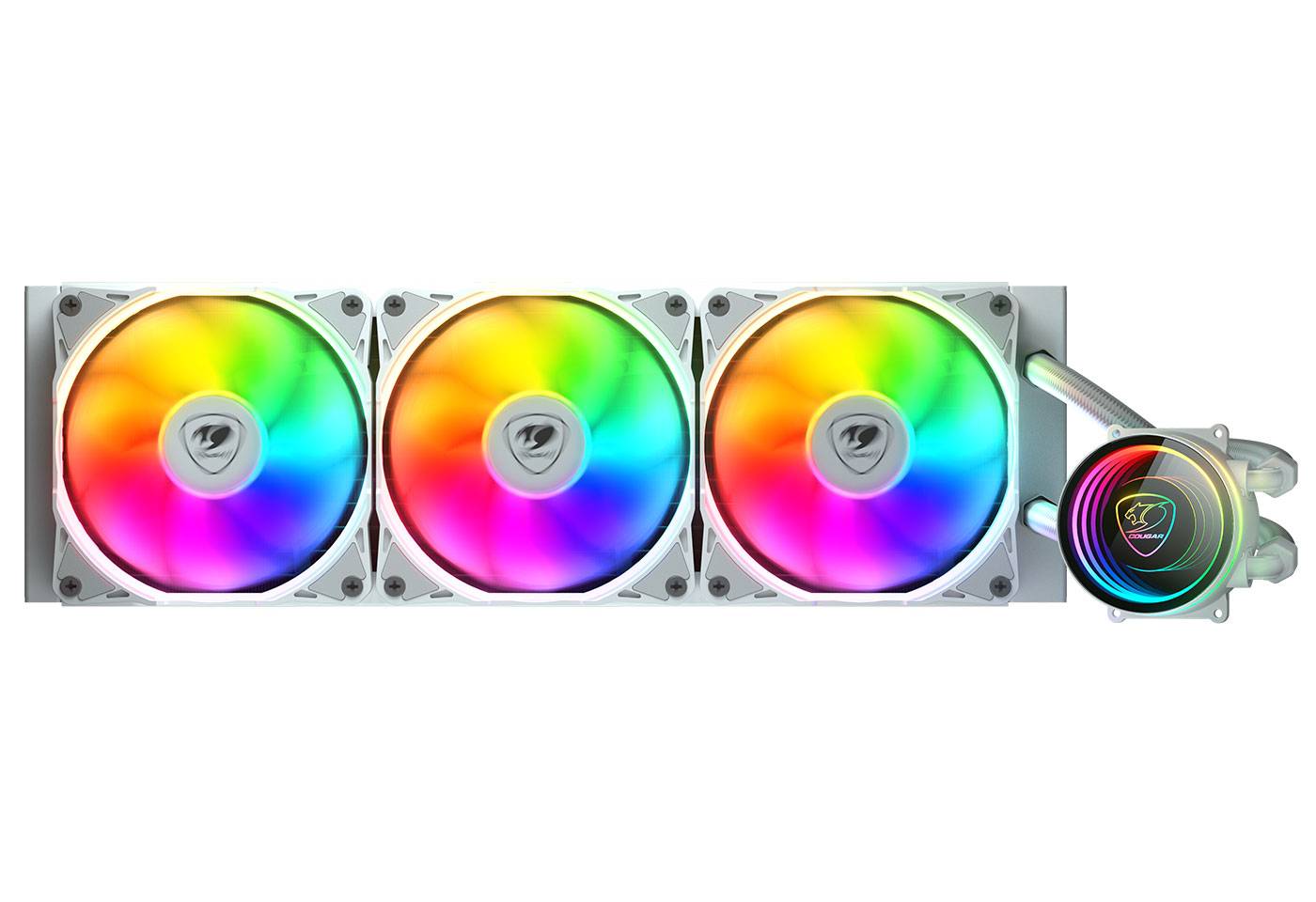 COUGAR CPU Wasserkühlung, Poseidon Elite 360, ARGB, Weiß, All-in-One-Flüssigkeitskühler, 12 cm, 500 RPM, 2200 RPM, Weiß