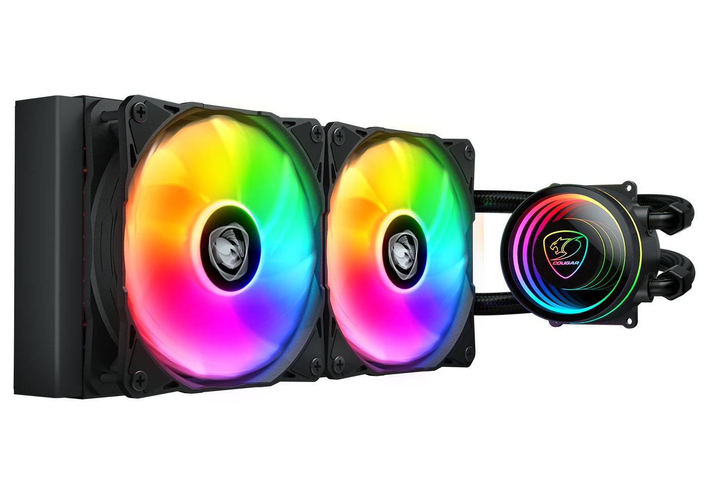COUGAR CPU Wasserkühlung, Poseidon Elite 240, ARGB, Schwarz, All-in-One-Flüssigkeitskühler, Schwarz