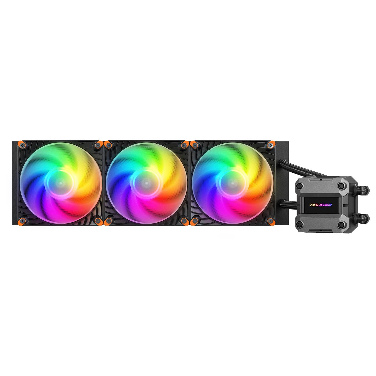 COUGAR CPU Wasserkühlung Poseidon Ultra 240, ARGB, Schwarz, All-in-One-Flüssigkeitskühler, 12 cm, 500 RPM, 2200 RPM, Schwarz