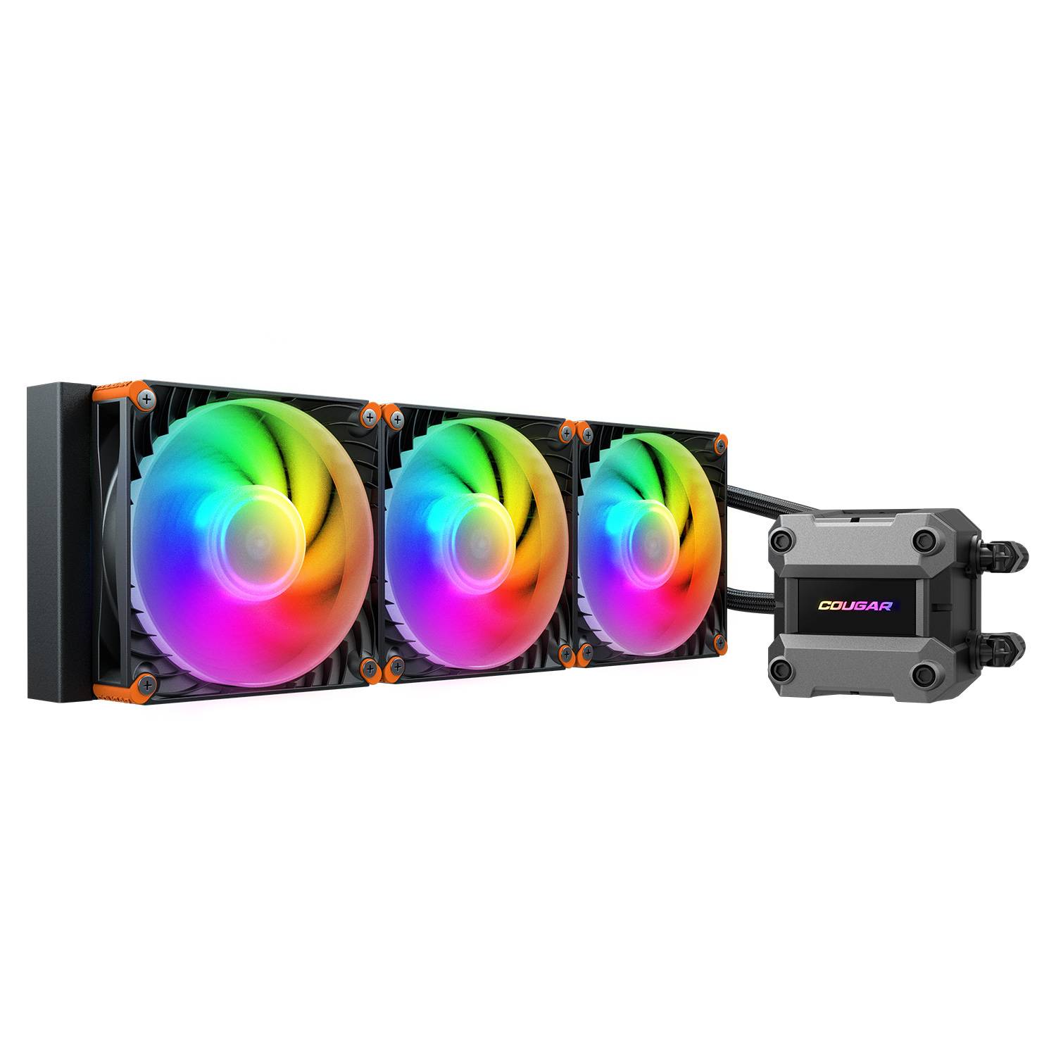 COUGAR CPU Wasserkühlung Poseidon Ultra 240, ARGB, Schwarz, All-in-One-Flüssigkeitskühler, 12 cm, 500 RPM, 2200 RPM, Schwarz