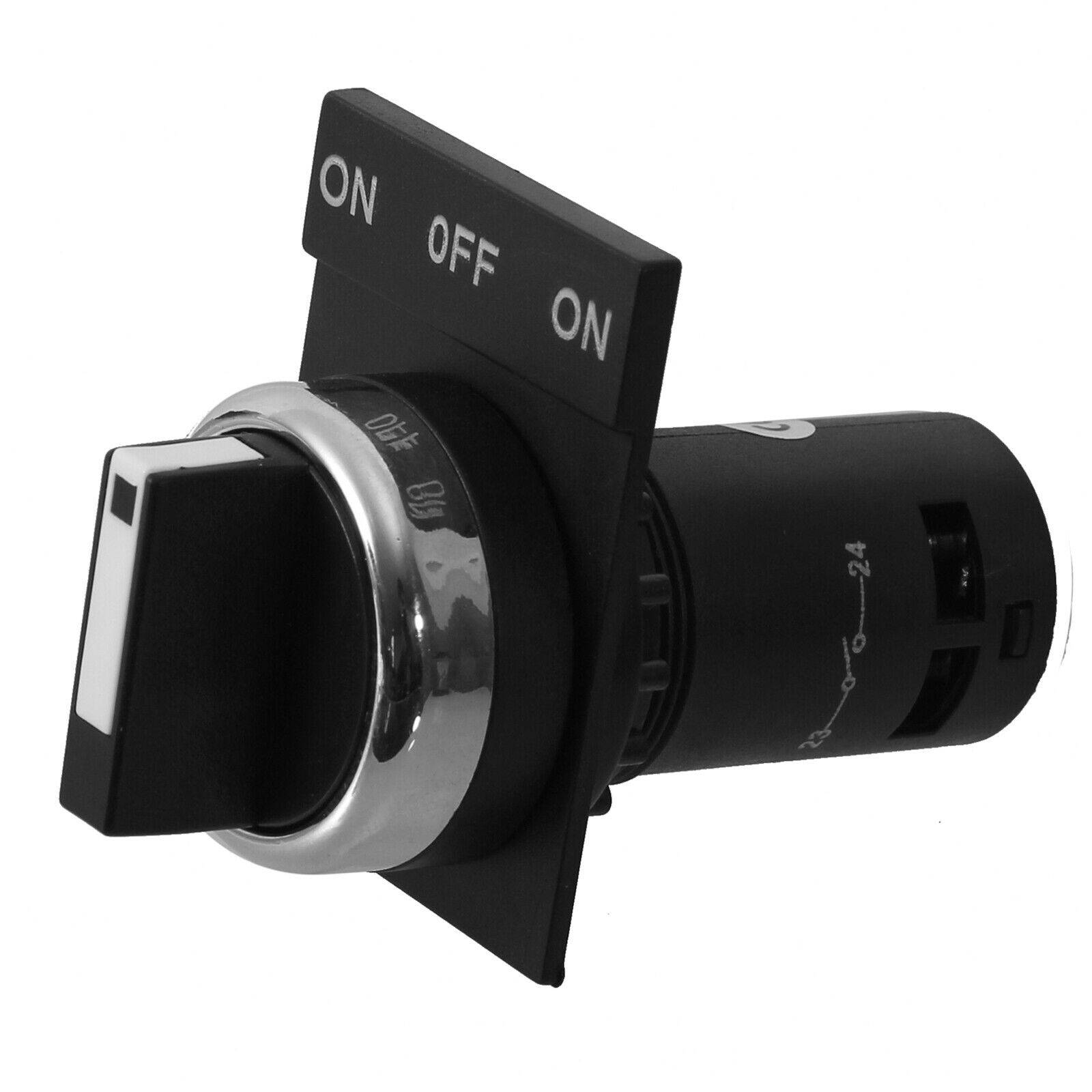 Einbau Drehschalter 22mm Schalter rastend Hauptschalter Wendeschalter Gehäuse ON / OFF / ON