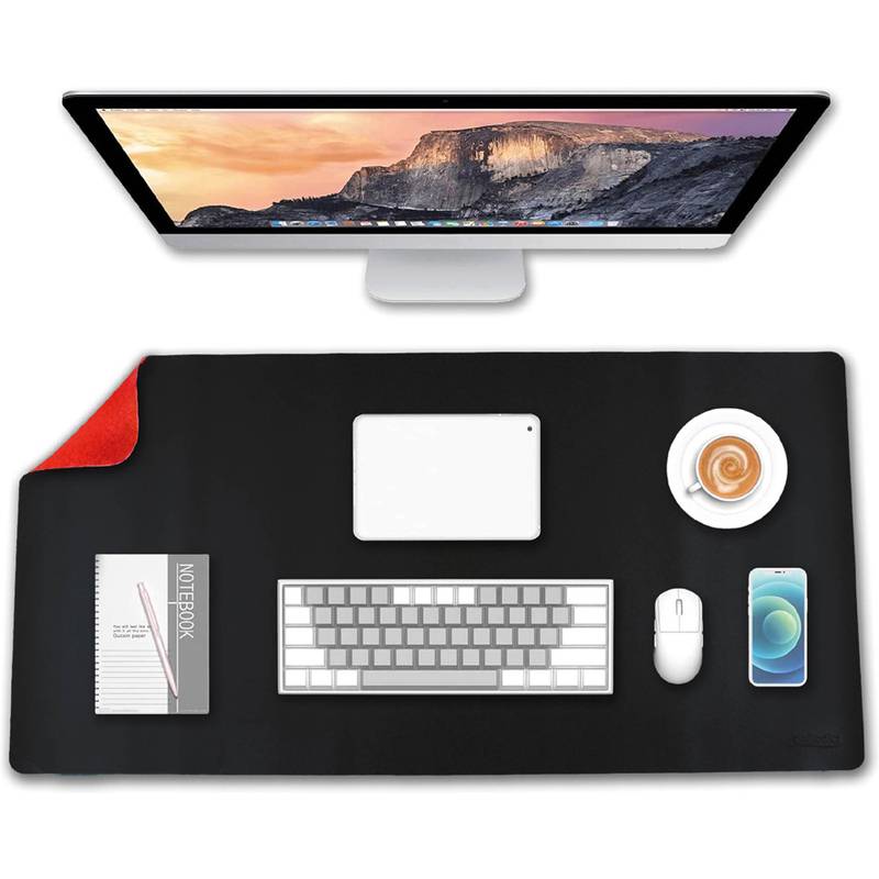 deflecto Schreibunterlage, 800 x 400 mm, schwarz / rot