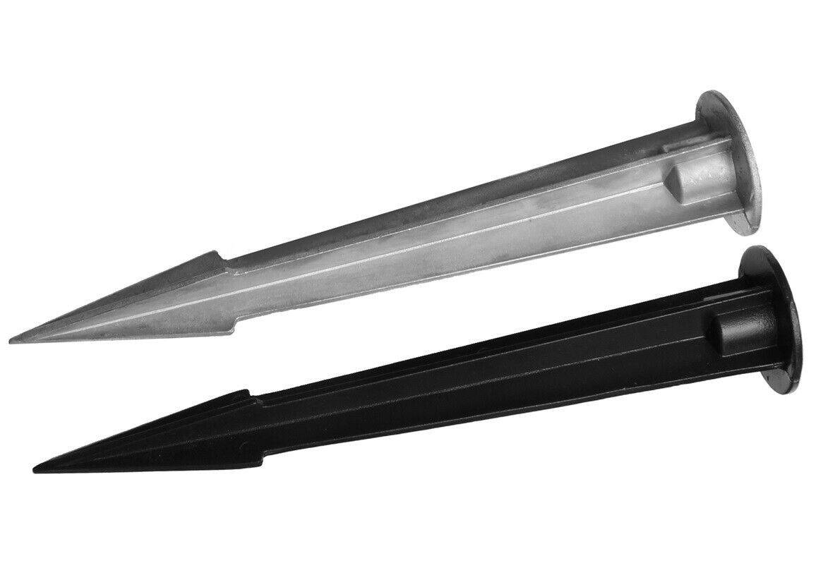 Erdspieß LED-Fluter Flutlichtstrahler Lampe Strahler Erdanker Boden Anker Spieß 270mm Alu-Natur