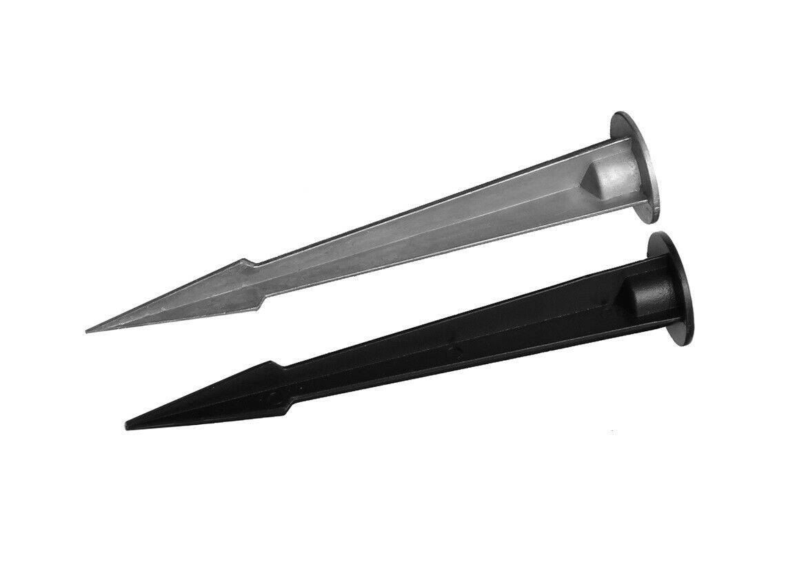 Erdspieß LED-Fluter Flutlichtstrahler Lampe Strahler Erdanker Boden Anker Spieß 210mm Alu-Natur