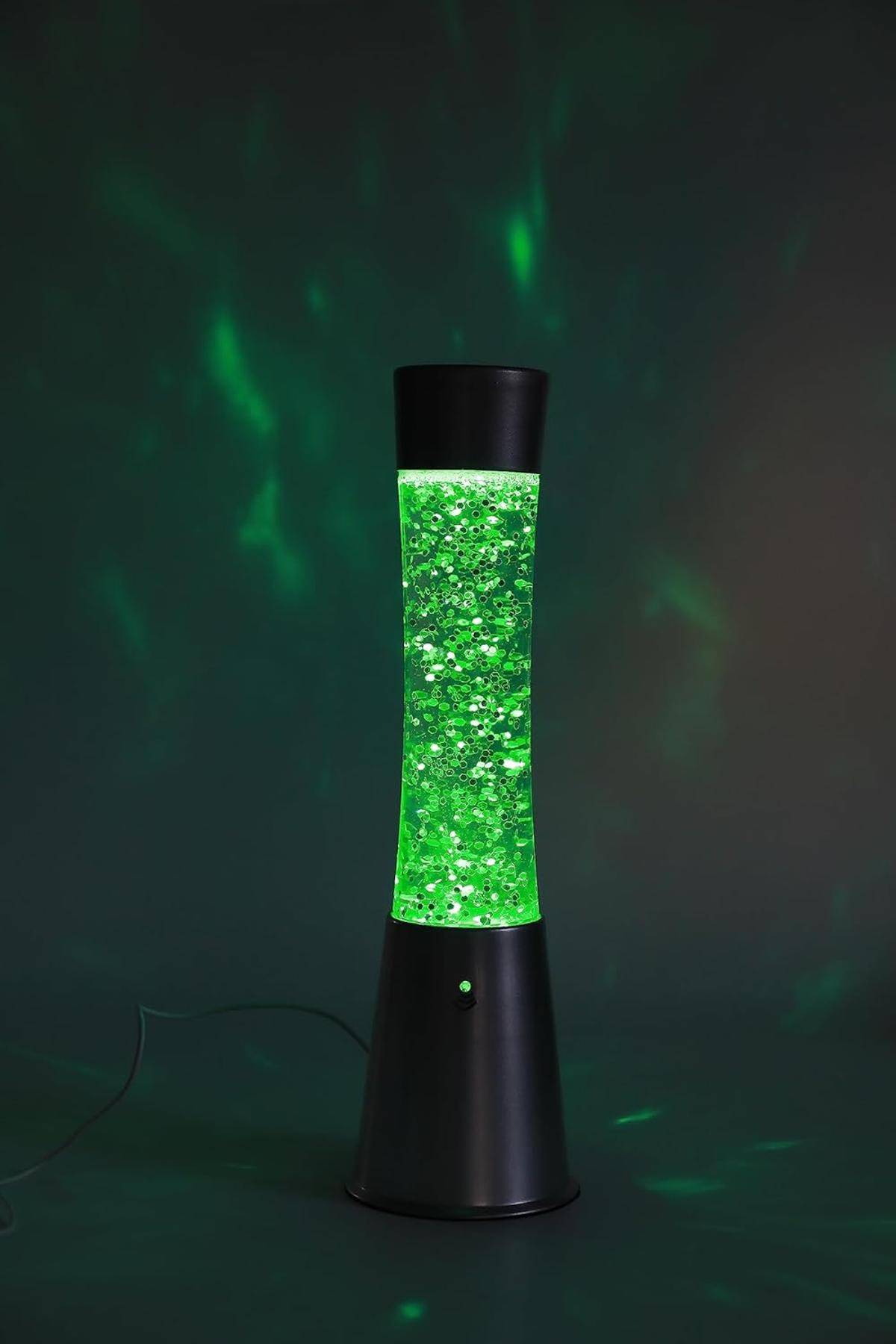 I-TOTAL® farbwechselnde LED-Lavalampe mit Glitzer, transparente Flüssigkeit