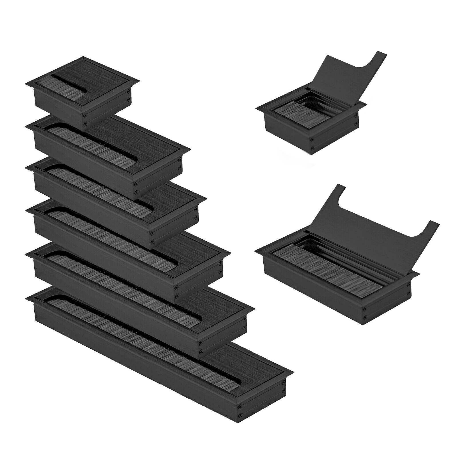 Exklusive 80mm Aluminium Kabeldurchführung Schwarz Kabeldurchlass Kabelauslass 80x280mm