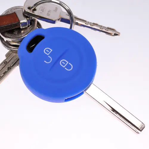 Auto Schlüssel Silikon Schutz Hülle + Schlüsselband Blau kompatibel mit Mitsubishi Colt VI Smart Forfour 454 2 Tasten Funk Fernbedienung Auto Schlüssel Silikon Schutz Hülle + Schlüsselband Blau kompatibel mit Mitsubishi Colt VI Smart Forfour 454 2 Tasten Funk Fernbedienung