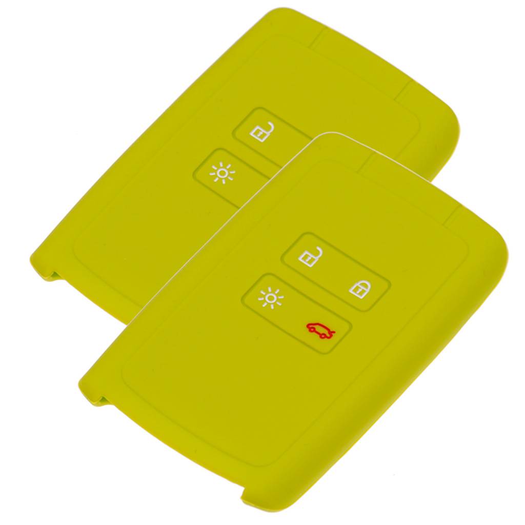 2x Auto Schlüssel Silikon Schutz Hülle Apfelgrün kompatibel mit Renault Megane Kadjar Clio Captur 4 Tasten KEYLESS SMARTKEY