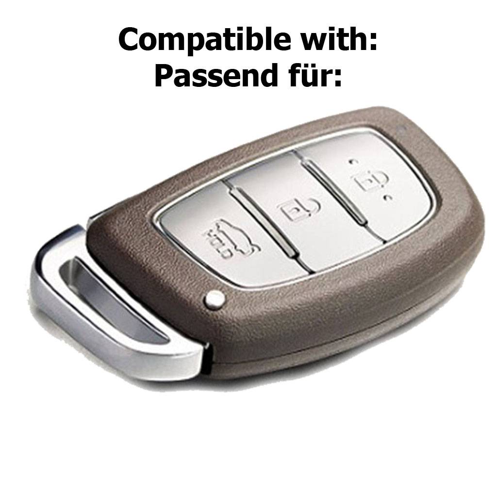 Auto Schlüssel Hülle Silikon Schutz Cover Schwarz kompatibel mit Hyundai i10 i20 i40 ix25 ix35 Tucson Accent Ioniq Sonata Tucson Santa Fe 3 Tasten