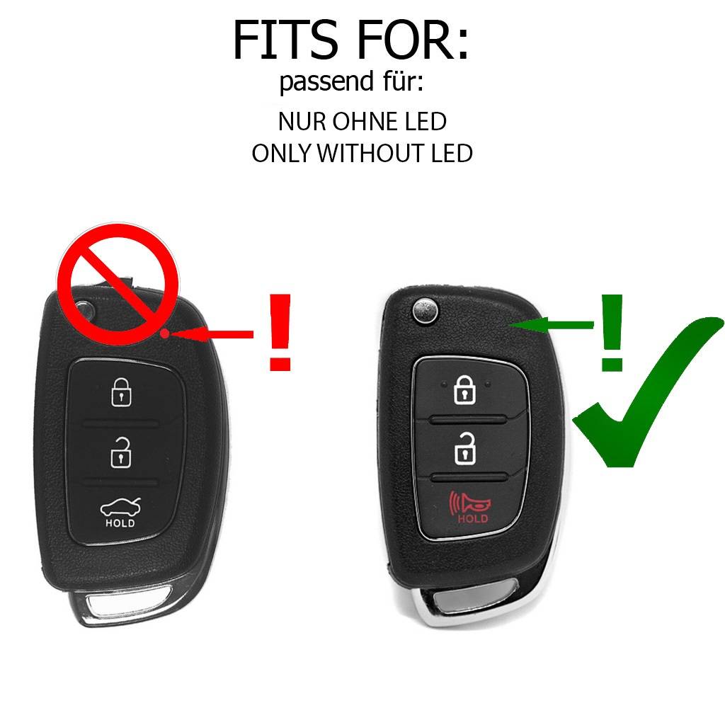 Auto Schlüssel Hülle Silikon Schutz Cover Weiß kompatibel mit Hyundai i10 i20 i40 ix25 ix35 Tucson Accent Ioniq Sonata Tucson Santa Fe 3 Tasten Kla