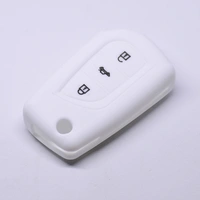 Auto Schlüssel Hülle Silikon Schutz Cover Weiß kompatibel mit Toyota AURIS Corolla Avensis 3 Tasten Klappschlüssel Auto Schlüssel Hülle Silikon Schutz Cover Weiß kompatibel mit Toyota AURIS Corolla Avensis 3 Tasten Klappschlüssel