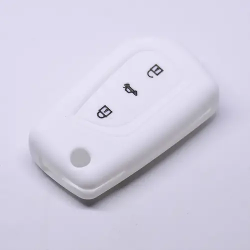 Auto Schlüssel Hülle Silikon Schutz Cover Weiß kompatibel mit Toyota AURIS Corolla Avensis 3 Tasten Klappschlüssel Auto Schlüssel Hülle Silikon Schutz Cover Weiß kompatibel mit Toyota AURIS Corolla Avensis 3 Tasten Klappschlüssel