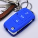 Auto Schlüssel Hülle Silikon Schutz Cover Blau kompatibel mit VW Seat Skoda bis 11/2009 3 Tasten Klappschlüssel Auto Schlüssel Hülle Silikon Schutz Cover Blau kompatibel mit VW Seat Skoda bis 11/2009 3 Tasten Klappschlüssel