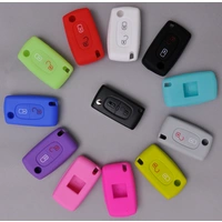 Auto Schlüssel Hülle Silikon Schutz Cover Weiß kompatibel mit Citroen Berlingo C2 C3 Peugeot 207 307 308 2 Tasten Klappschlüssel Auto Schlüssel Hülle Silikon Schutz Cover Weiß kompatibel mit Citroen Berlingo C2 C3 Peugeot 207 307 308 2 Tasten Klappschlüssel