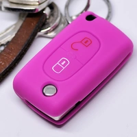 Auto Schlüssel Hülle Silikon Schutz Cover Pink kompatibel mit Citroen Berlingo C2 C3 Peugeot 207 307 308 2 Tasten Klappschlüssel Auto Schlüssel Hülle Silikon Schutz Cover Pink kompatibel mit Citroen Berlingo C2 C3 Peugeot 207 307 308 2 Tasten Klappschlüssel