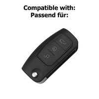Auto Schlüssel Hülle Silikon Schutz Cover Schwarz kompatibel mit Ford Focus Fiesta Ecosport S-Max Kuga C-Max 3 Tasten Klappschlüssel Auto Schlüssel Hülle Silikon Schutz Cover Schwarz kompatibel mit Ford Focus Fiesta Ecosport S-Max Kuga C-Max 3 Tasten Klappschlüssel