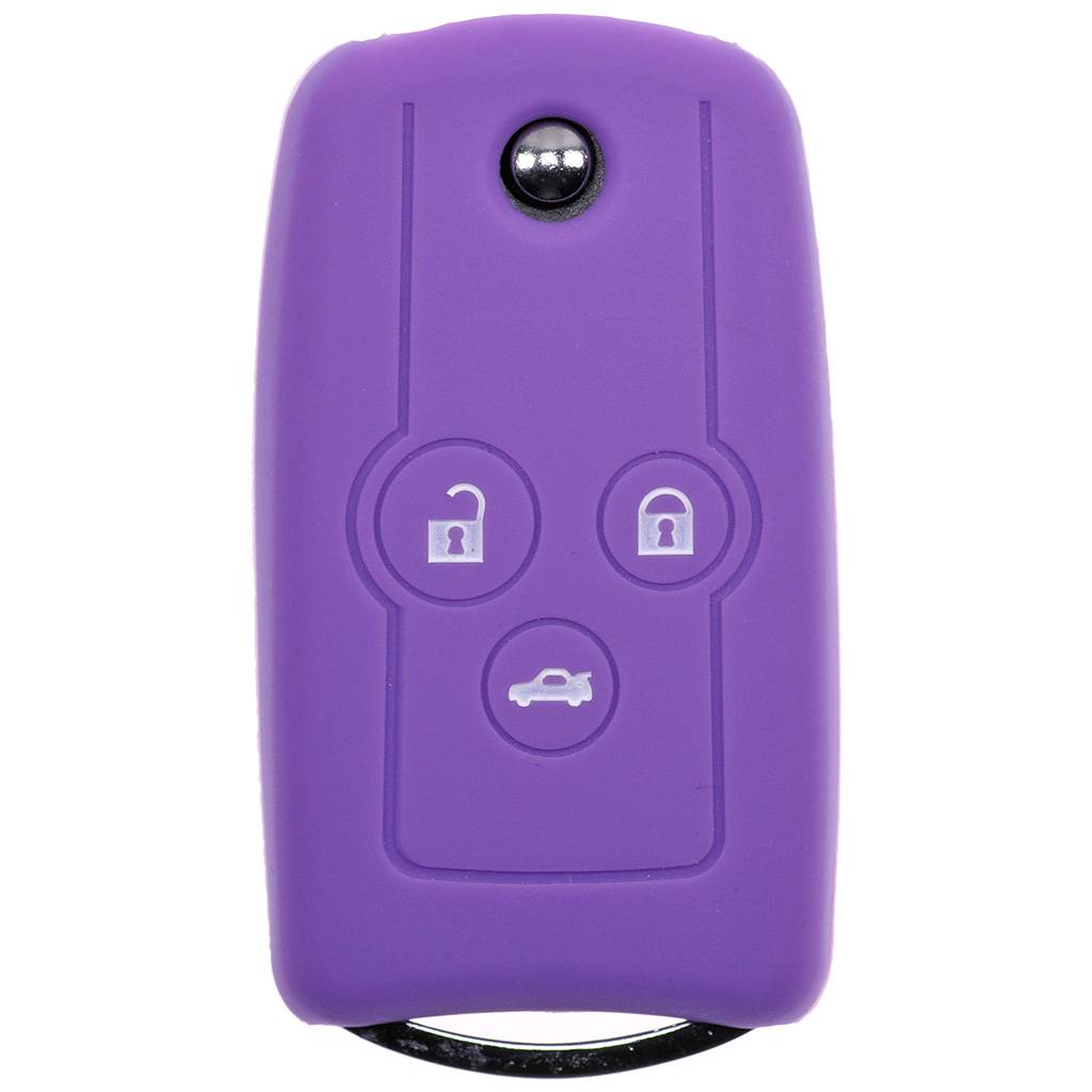 Auto Schlüssel Hülle Silikon Schutz Cover Lila kompatibel mit Honda Accord Jazz Civic CR-V 3 Tasten Klappschlüssel