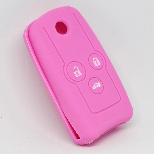 Auto Schlüssel Hülle Silikon Schutz Cover Rosa kompatibel mit Honda Accord Jazz Civic CR-V 3 Tasten Klappschlüssel Auto Schlüssel Hülle Silikon Schutz Cover Rosa kompatibel mit Honda Accord Jazz Civic CR-V 3 Tasten Klappschlüssel