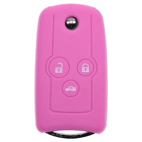 Auto Schlüssel Hülle Silikon Schutz Cover Rosa kompatibel mit Honda Accord Jazz Civic CR-V 3 Tasten Klappschlüssel Auto Schlüssel Hülle Silikon Schutz Cover Rosa kompatibel mit Honda Accord Jazz Civic CR-V 3 Tasten Klappschlüssel