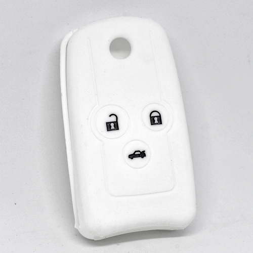 Auto Schlüssel Hülle Silikon Schutz Cover Weiß kompatibel mit Honda Accord Jazz Civic CR-V 3 Tasten Klappschlüssel Auto Schlüssel Hülle Silikon Schutz Cover Weiß kompatibel mit Honda Accord Jazz Civic CR-V 3 Tasten Klappschlüssel