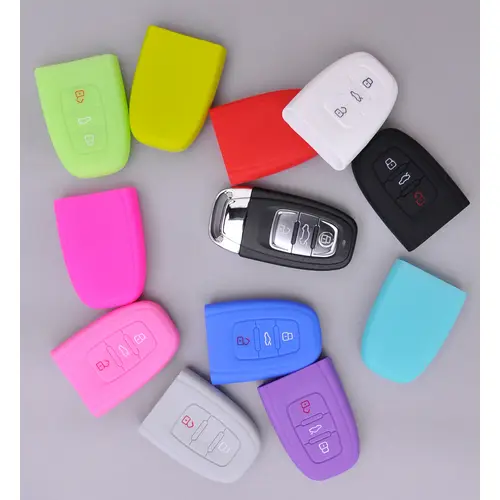 Auto Schlüssel Hülle Silikon Schutz Cover Fluoreszierend Blau kompatibel mit Audi A5 S5 A4 S4 Q3 Q5 A6 S6 R8 TT 3 Tasten KEYLESS SMARTKEY Auto Schlüssel Hülle Silikon Schutz Cover Fluoreszierend Blau kompatibel mit Audi A5 S5 A4 S4 Q3 Q5 A6 S6 R8 TT 3 Tasten KEYLESS SMARTKEY