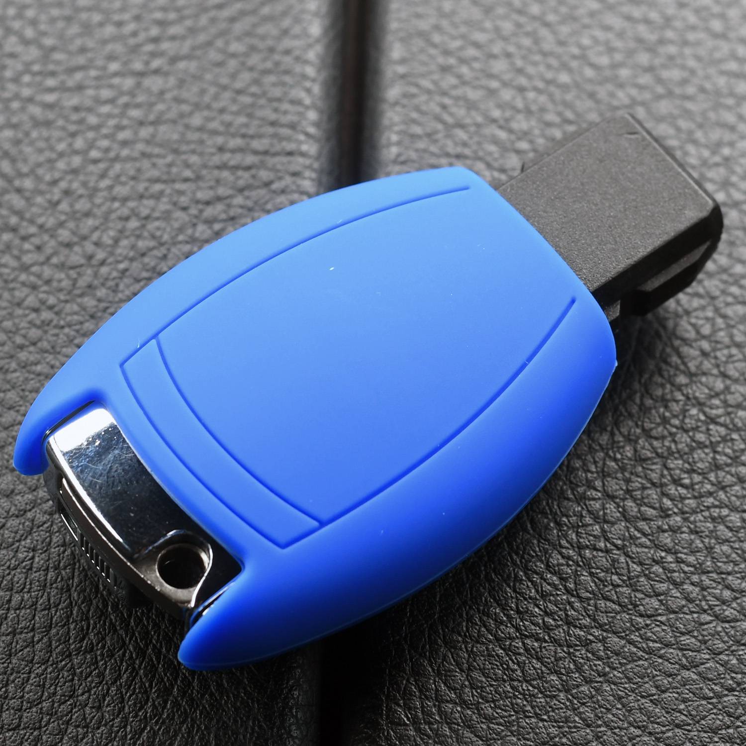 Auto Schlüssel Hülle Silikon Schutz Cover Blau kompatibel mit Mercedes Benz E-Klasse W212 S212 C207 A207 CLS CLA 117 B-Klasse W242 W246 A-Klasse W17