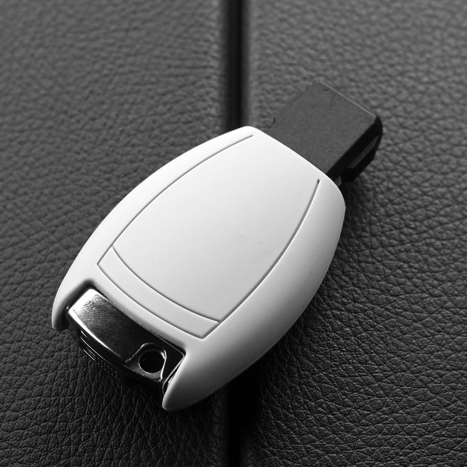 Auto Schlüssel Hülle Silikon Schutz Cover Grau kompatibel mit Mercedes Benz E-Klasse W212 S212 C207 A207 CLS CLA 117 B-Klasse W242 W246 A-Klasse W17