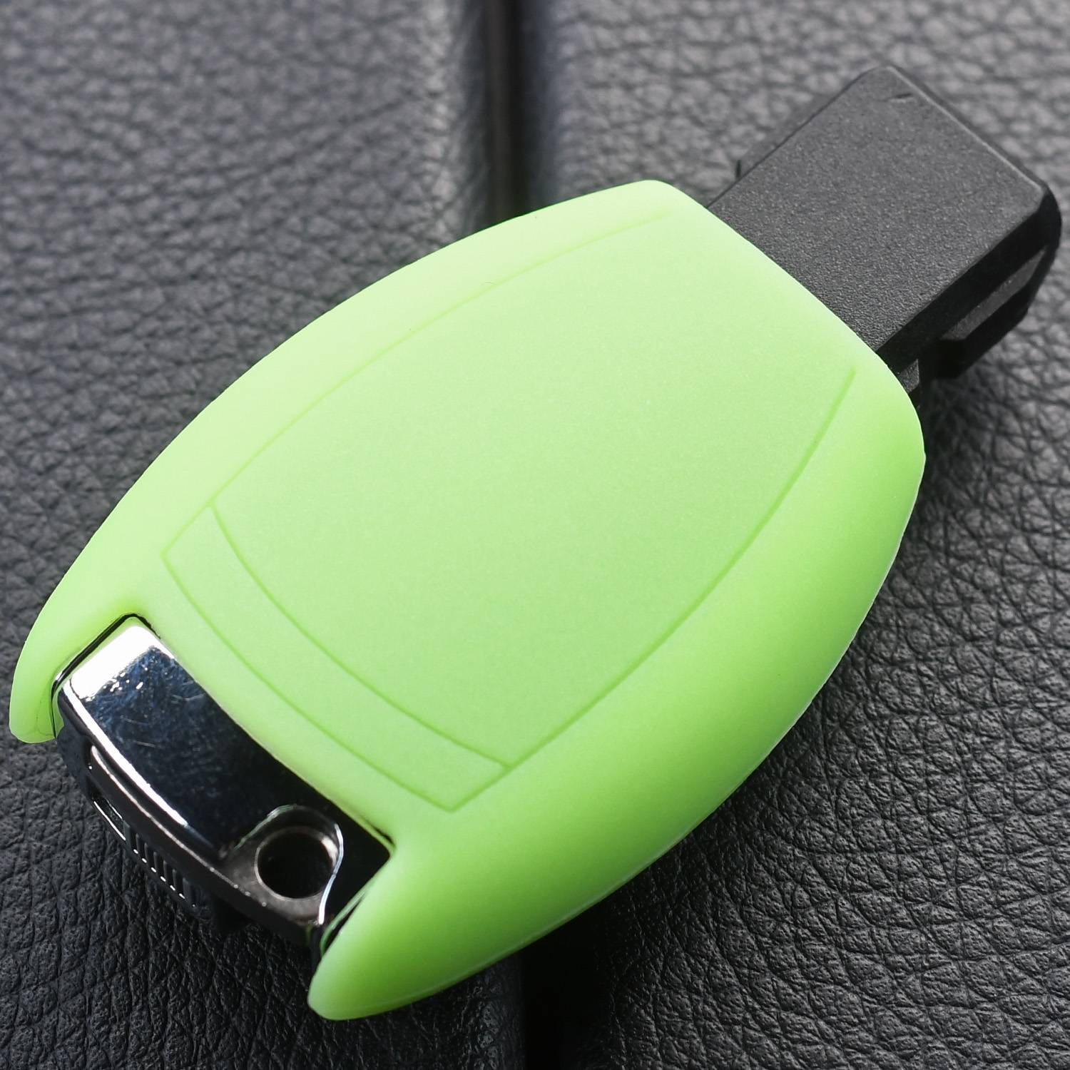 Auto Schlüssel Hülle Silikon Schutz Cover Fluoreszierend Grün kompatibel mit Mercedes Benz E-Klasse W212 S212 C207 A207 CLS CLA 117 B-Klasse W242