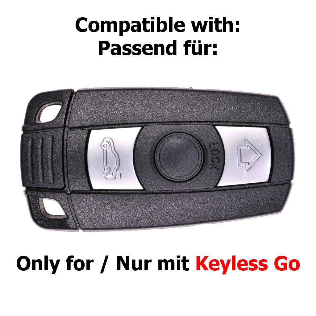 Auto Schlüssel Hülle Silikon Schutz Cover Rot kompatibel mit BMW E90 E91 Z4 E87 E60 1er E81 E82 E87 E88 ab 08 5er 6er E71 E72 Z4 E89 3 Tasten KEYLES