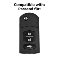 Auto Schlüssel Hülle Silikon Schutz Cover Lila kompatibel mit Mazda CX-5 2 3 4 5 6 RX-8 3 Tasten Klappschlüssel Auto Schlüssel Hülle Silikon Schutz Cover Lila kompatibel mit Mazda CX-5 2 3 4 5 6 RX-8 3 Tasten Klappschlüssel