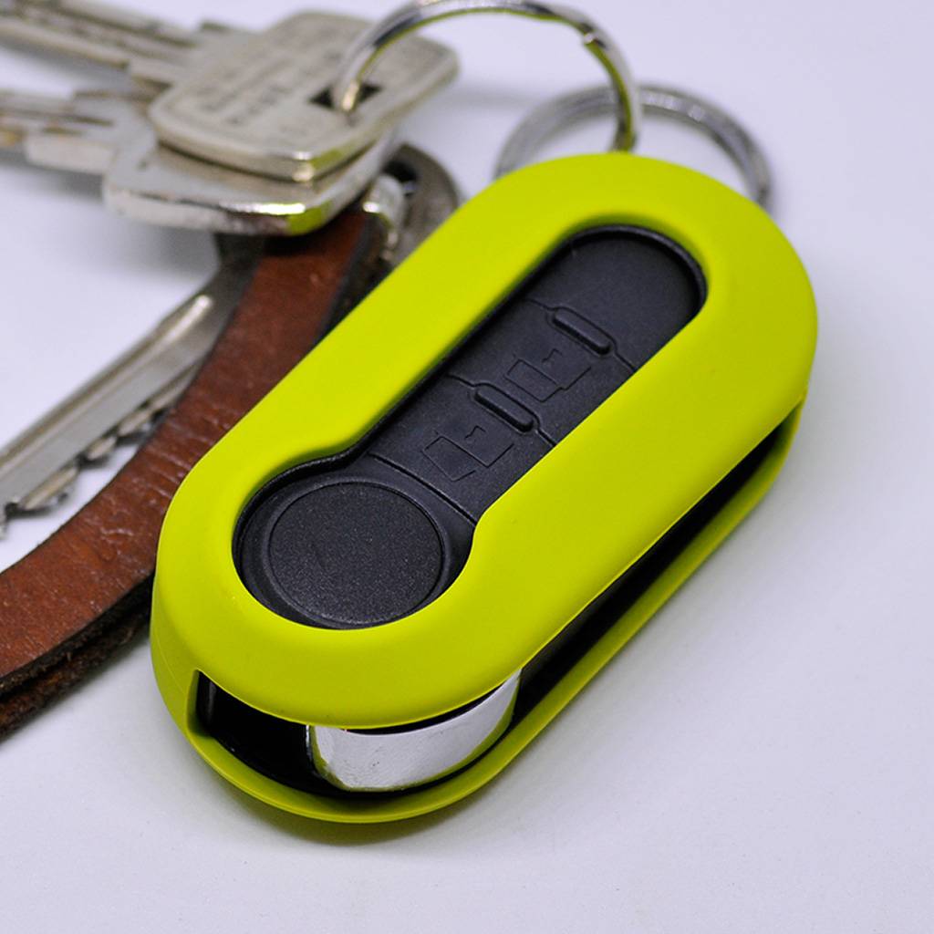 Auto Schlüssel Hülle Silikon Schutz Cover Apfelgrün kompatibel mit Citroen Jumper Peugeot Boxer FIAT Ducato 500 Punto Doblo Panda ab ´06 Klappschl
