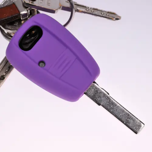 2x Auto Schlüssel Silikon Schutz Hülle Lila kompatibel mit FIAT Panda Brava Bravo Punto Stilo 1 Tasten Funk Fernbedienung 2x Auto Schlüssel Silikon Schutz Hülle Lila kompatibel mit FIAT Panda Brava Bravo Punto Stilo 1 Tasten Funk Fernbedienung
