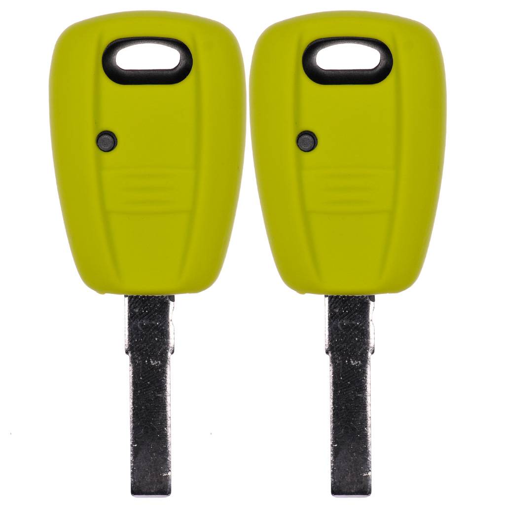 2x Auto Schlüssel Silikon Schutz Hülle Apfelgrün kompatibel mit FIAT Panda Brava Bravo Punto Stilo 1 Tasten Funk Fernbedienung
