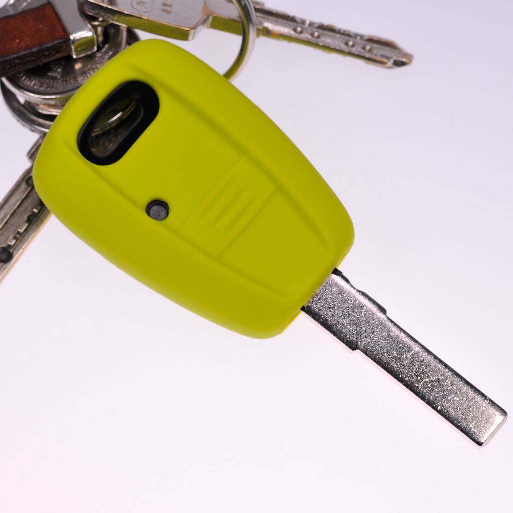 2x Auto Schlüssel Silikon Schutz Hülle Apfelgrün kompatibel mit FIAT Panda Brava Bravo Punto Stilo 1 Tasten Funk Fernbedienung