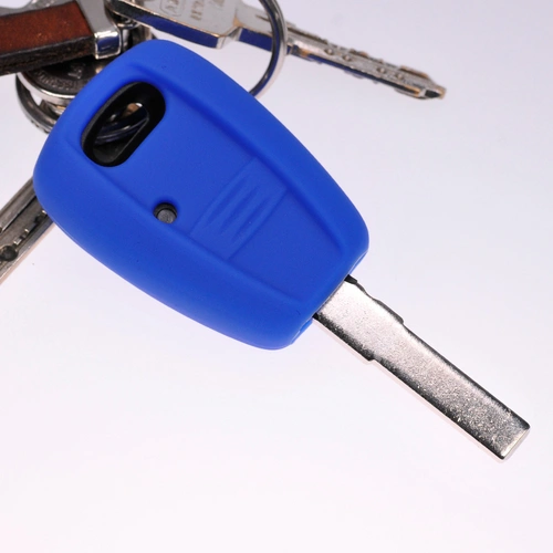 Auto Schlüssel Hülle Silikon Schutz Cover Blau kompatibel mit FIAT Panda Brava Bravo Punto Stilo 1 Tasten Funk Fernbedienung Auto Schlüssel Hülle Silikon Schutz Cover Blau kompatibel mit FIAT Panda Brava Bravo Punto Stilo 1 Tasten Funk Fernbedienung
